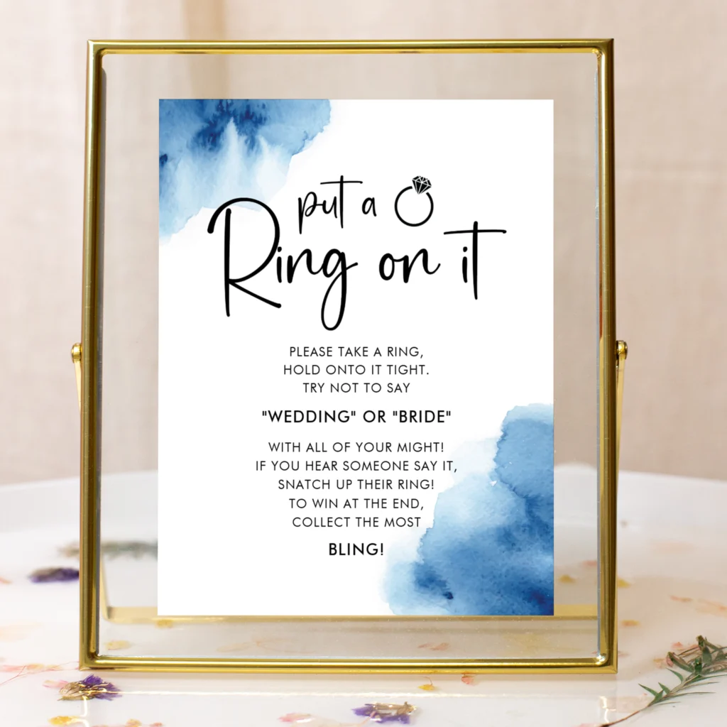 Bridal Shower Ring Game Rules Free Printable Sign Details For Weddings