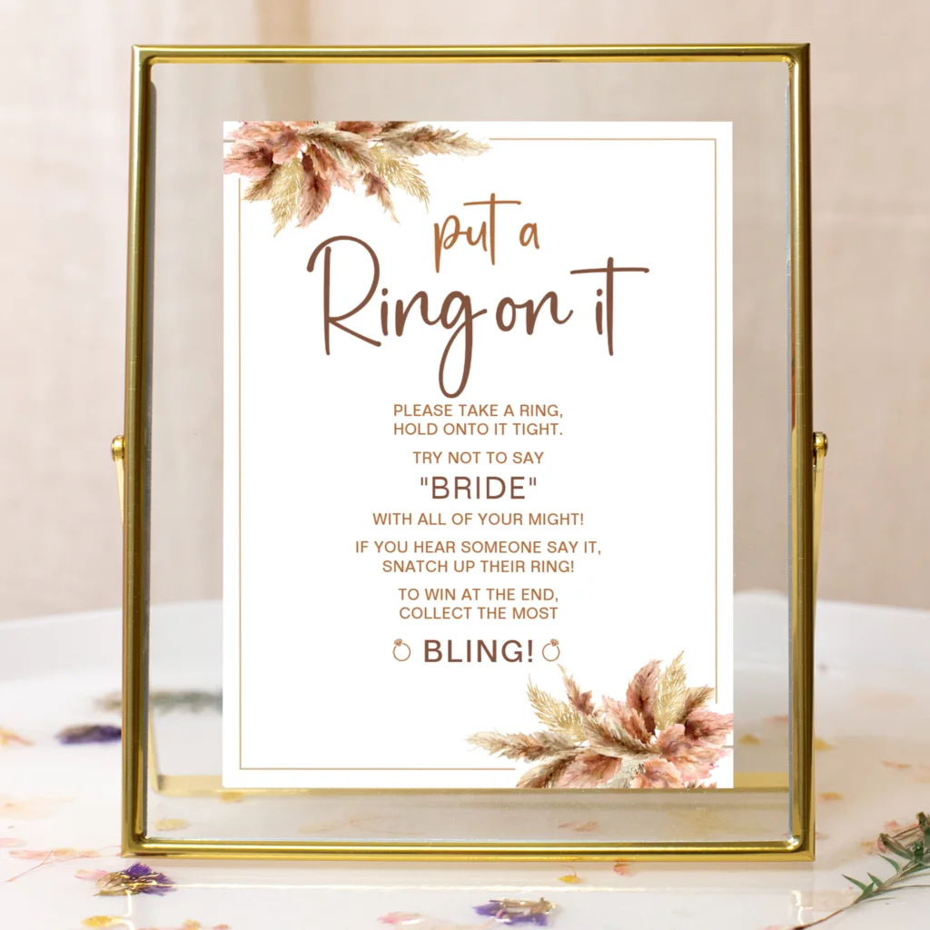Bridal Shower Ring Game Rules Free Printable Sign Details For Weddings