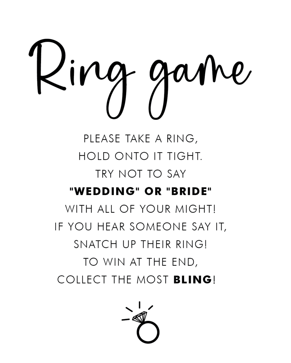 Bridal Shower Ring Game Basic Rules + Free Printable Sign Details